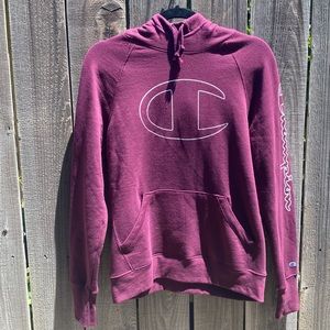 Champion Graphic Burgundy Pullover Hoodie S